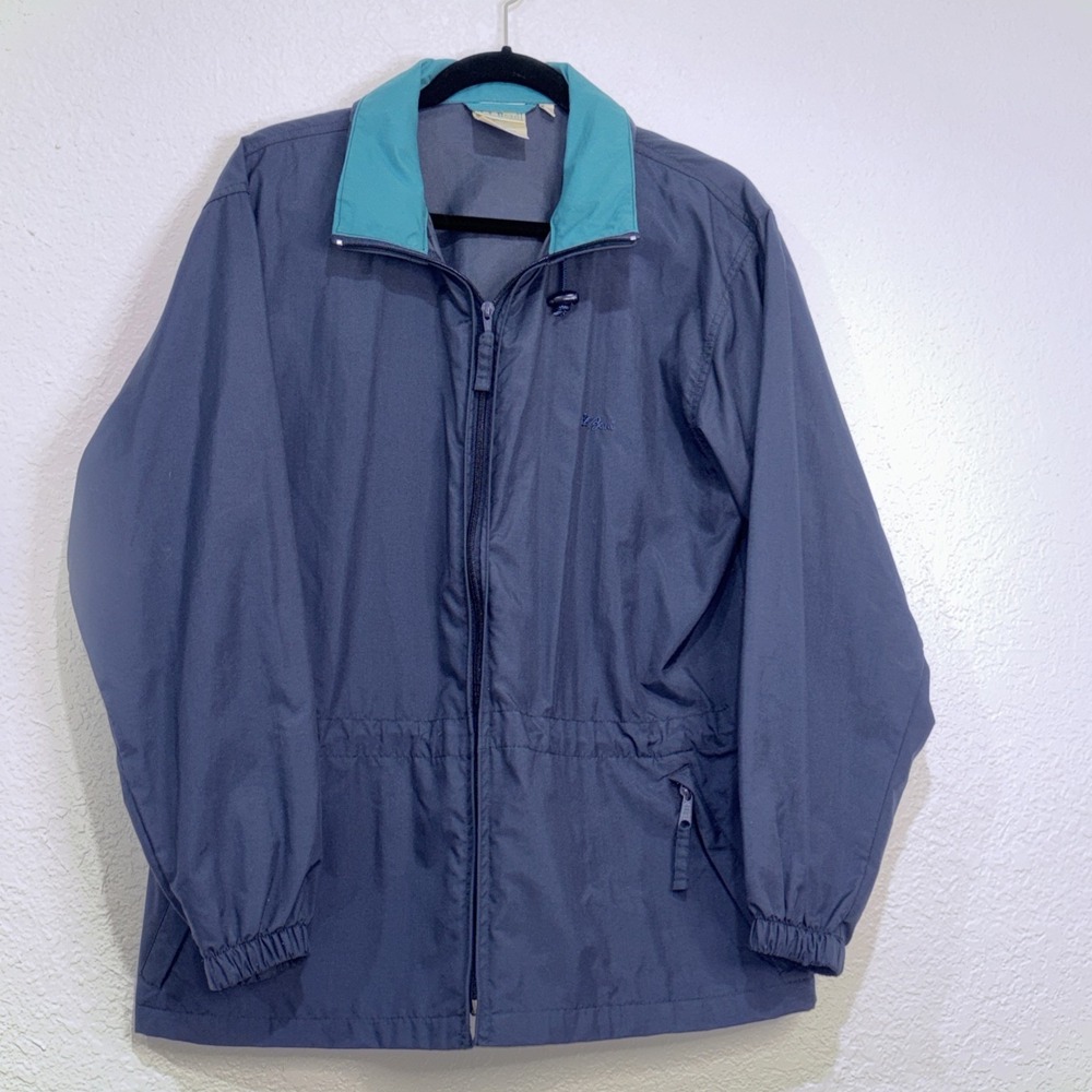 Vintage LL Bean Jacket Women's L Green Windbreaker Track
